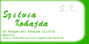 szilvia kohajda business card